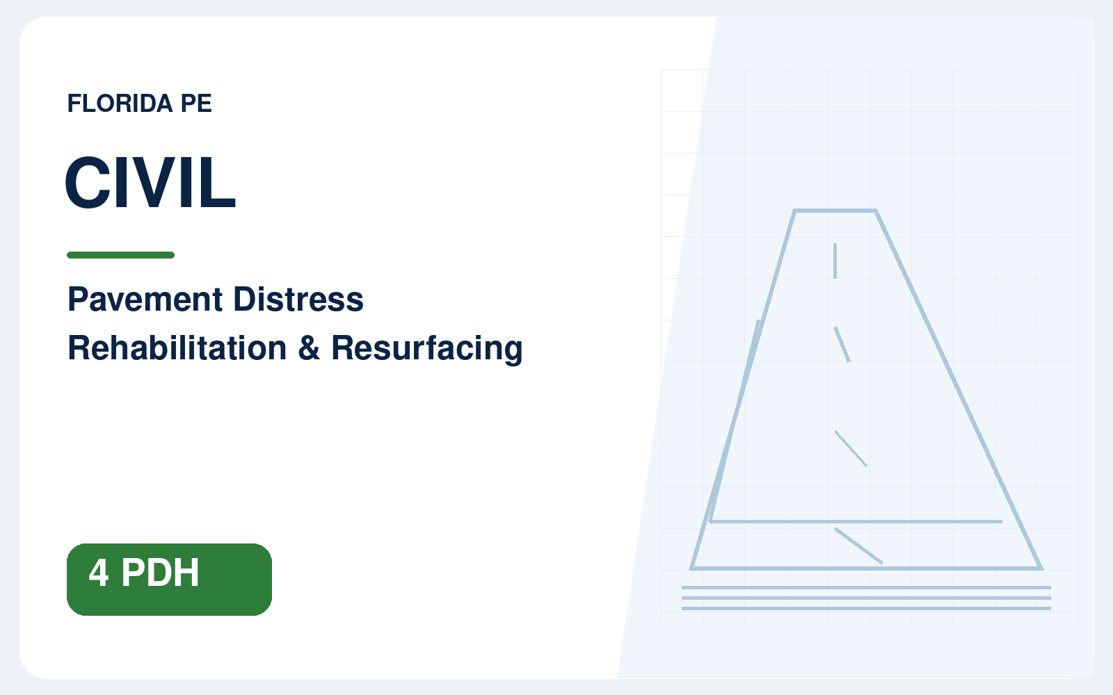 Pavement Distress, Rehabilitation & Resurfacing course illustration